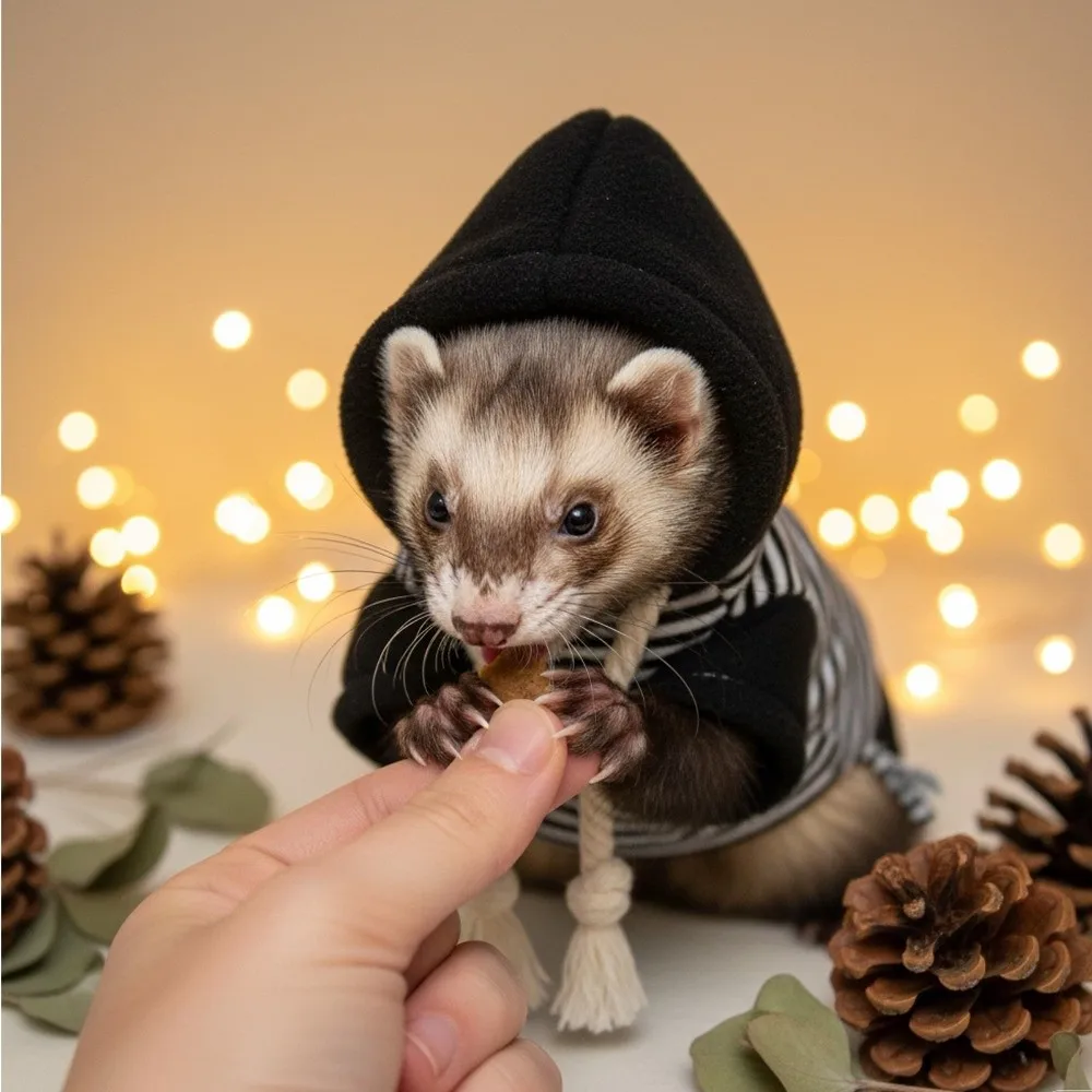 Lizard Jacket Elastic Ferret Hoodie Cozy Thick Fleece Ferret Pullover Soft Stylish Drawstring Pet 1005010639696274