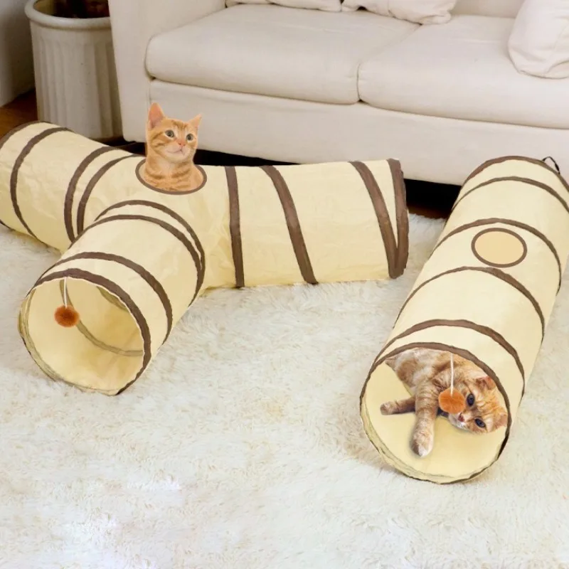 Fun Polyester+steel Wire Cat Tunnel Tube Breathable Foldable Cat Nest Training Interactive 1005010640063666