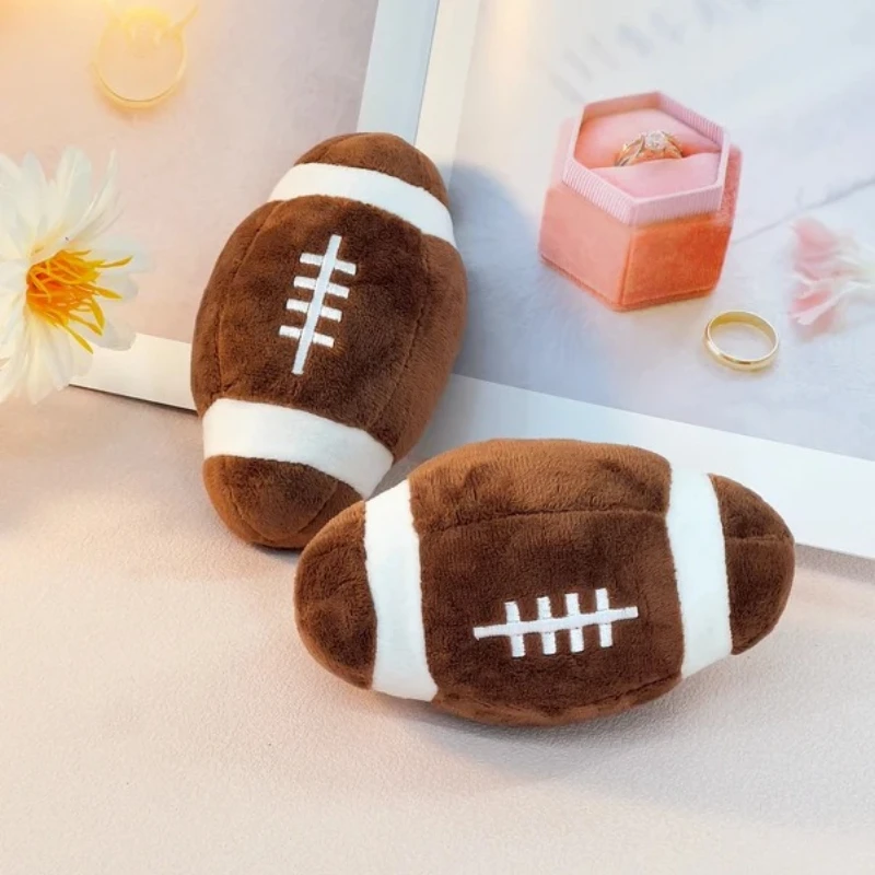 Squeaky Football & Rugby Dog Toy: Interactive Puppy Training Chew Teething Relief and Playtime Fun 1005010640734261