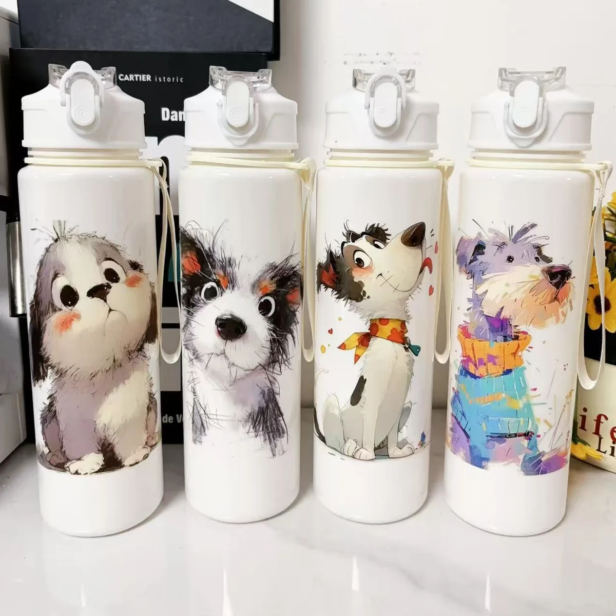 Cute Cartoon Dog Water Bottle Essential for Home Outdoor Travel Camping Sports Ideal Gift (750ml) 1005010641805334