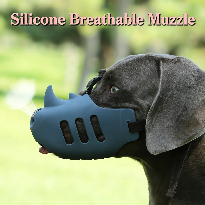 Soft Silicone Rhino Dog Muzzle Anti Bite Barking Eating Adjustable for Small Medium Large Dogs 1005010642539461
