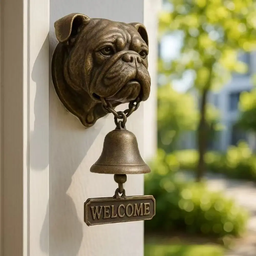 Resin+metal Welcome Doorbell Loud Ringing Wall Mount Dog-Shaped Chime Bell Weatherproof Hanging 1005010643935502