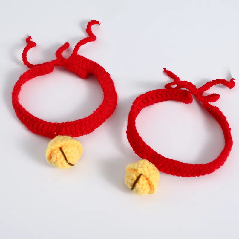 Cute Pet Cat Collar Hand Knitted Neck Scarf Collar Ties Small Dog Hand-Woven Bib Tie Neckerchief 1005010645582210