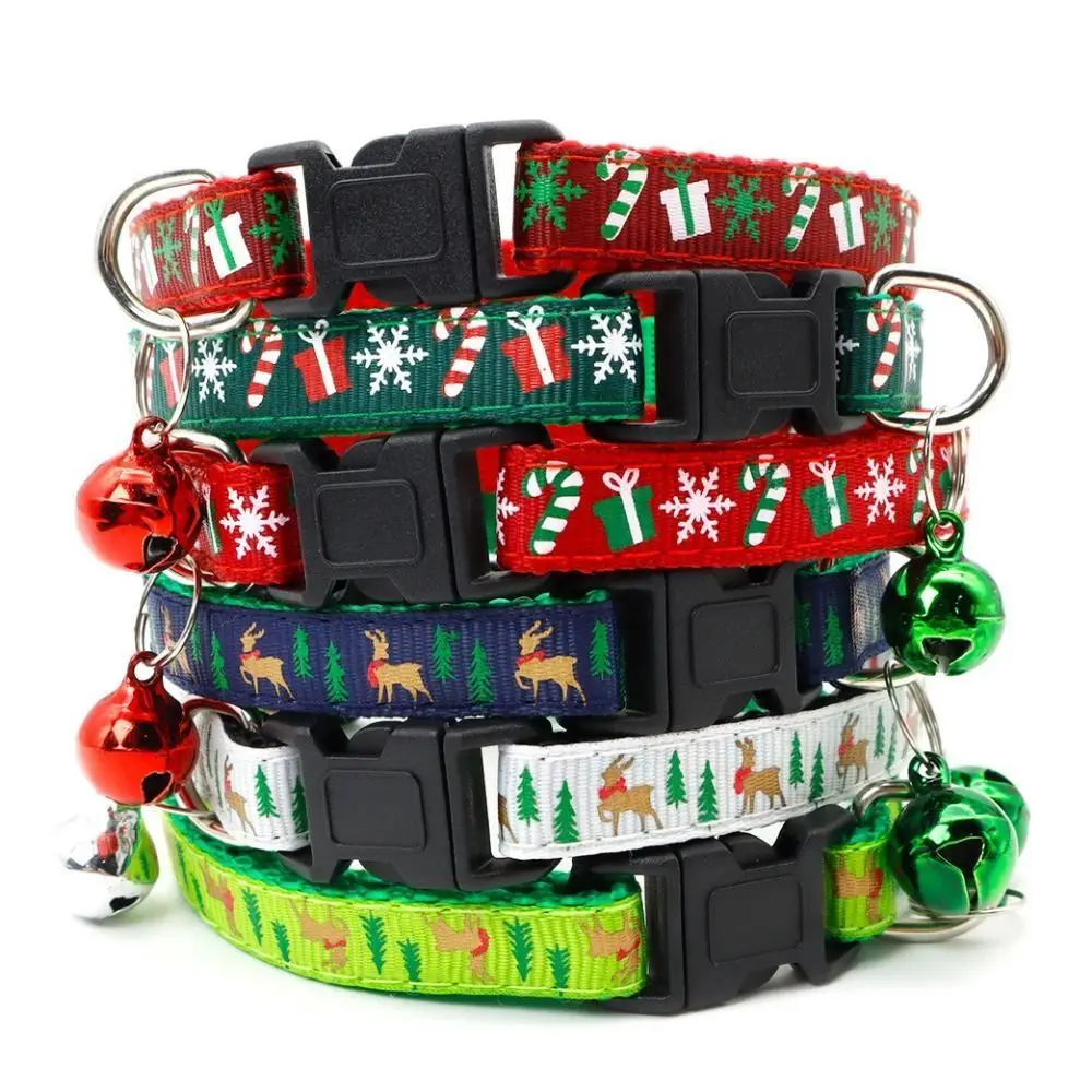 With Bell Christmas Cat Collar Snowflake/Elk Deer Pattern Polypropylene Christmas Pet Collar 1005010646273815