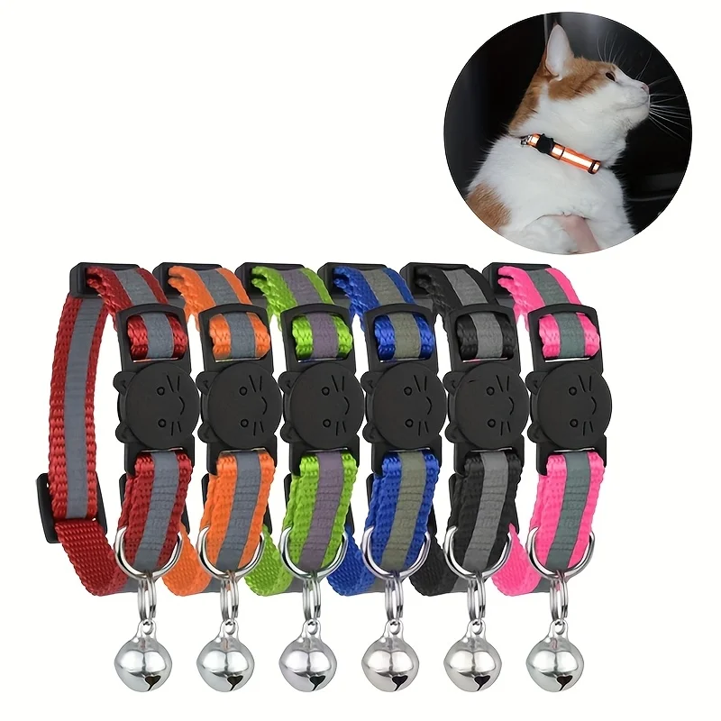 Set of Mixed Color Belt Bell Safety Reflective Collar (6 Piece) 1005010650682524