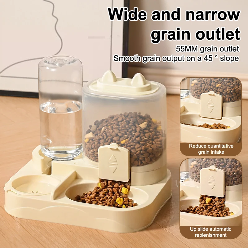 Gravity-Fed Automatic Feeder for Dogs and Cats with Water Dispenser and Large-Capacity Pet Food 1005010659143723