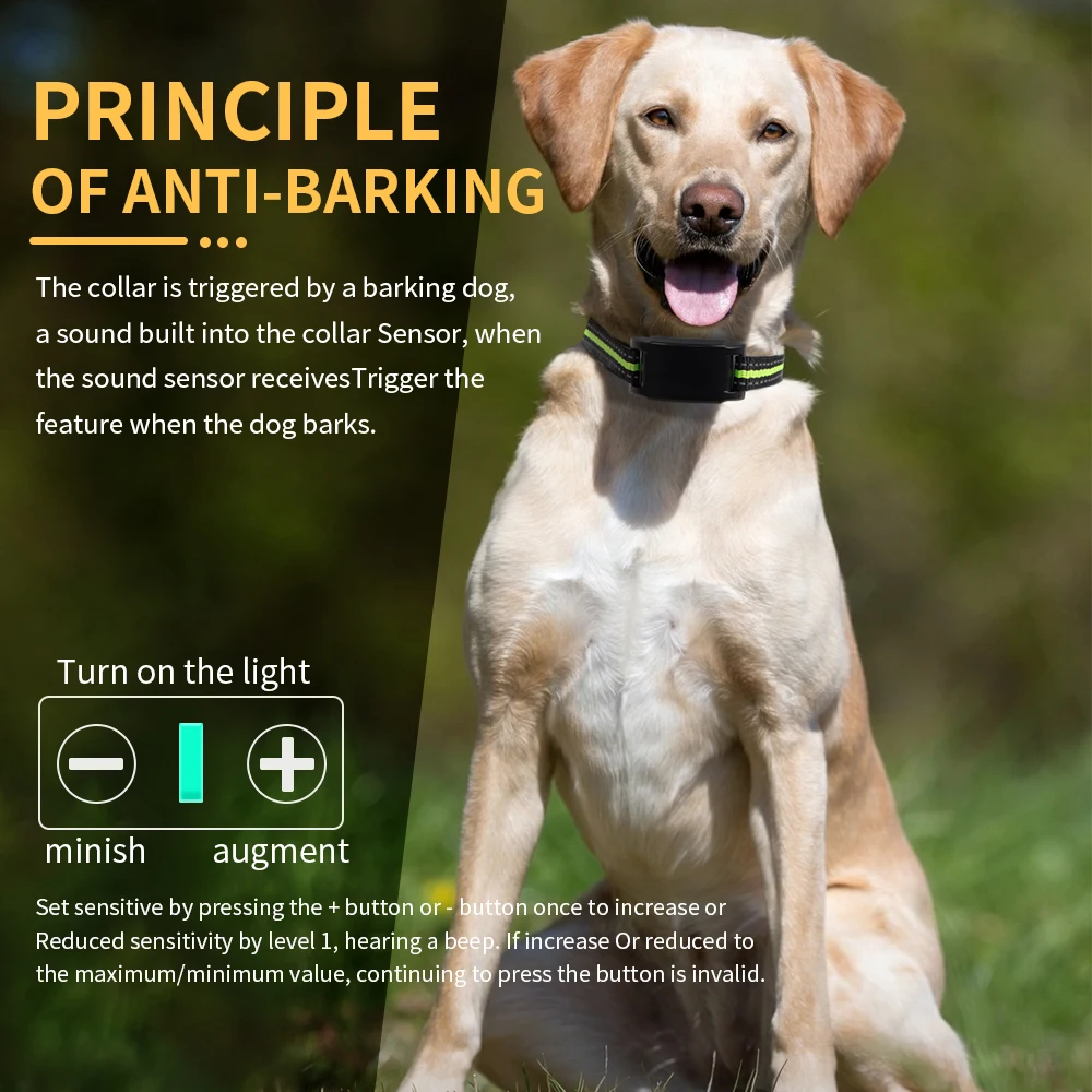 Auto Anti-Bark Collar Dog Training Collars Static Shock 7 Sensitivity Level Nylon Pet Supplies 1005010664305714