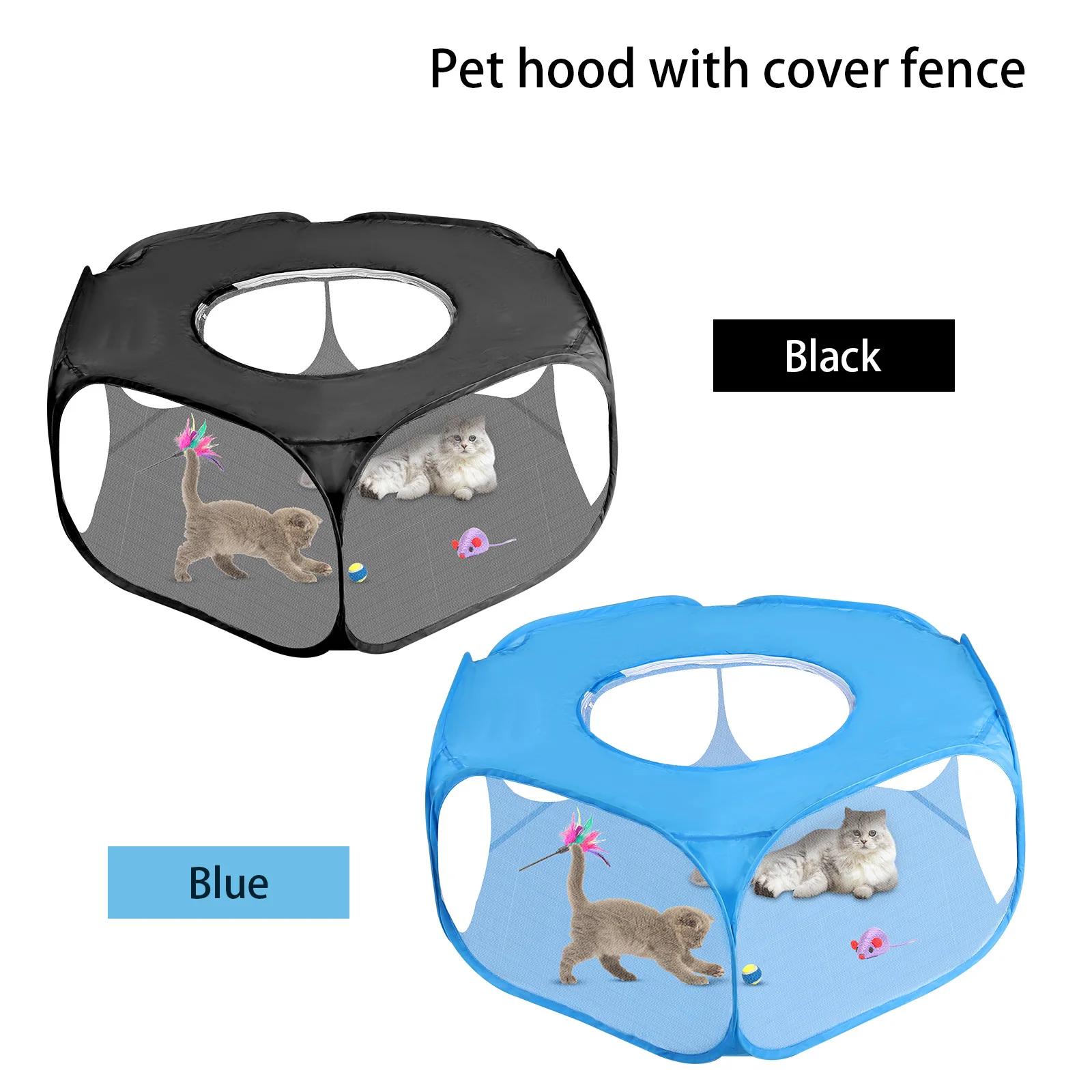Foldable Portable Pet Fence with Cover - Breathable Outdoor Playpen Suitable for Small Animals (1pc) 1005010678327450