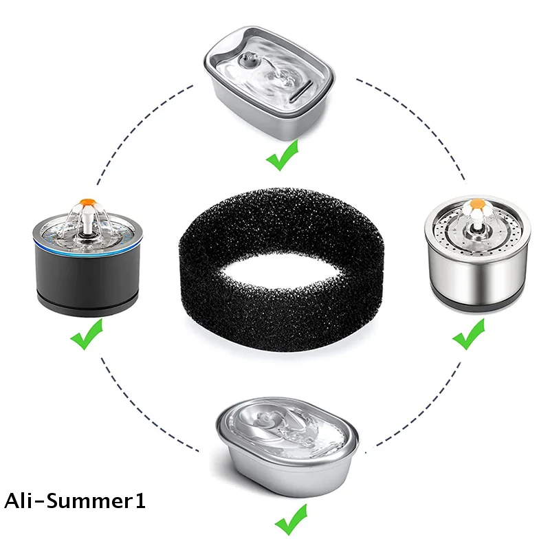Pet Fountain Filter Water Round Foam for Cat Drink Sponge Replacement (4PCS) 1005010678979014