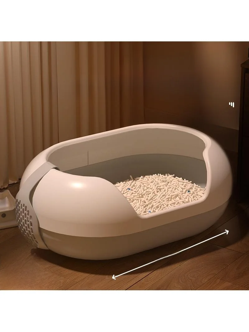 Extra Large Semi-Enclosed Litter Box Anti-Odor Splash-Proof Capsule Cage Toilet for Kittens 1005010697058435