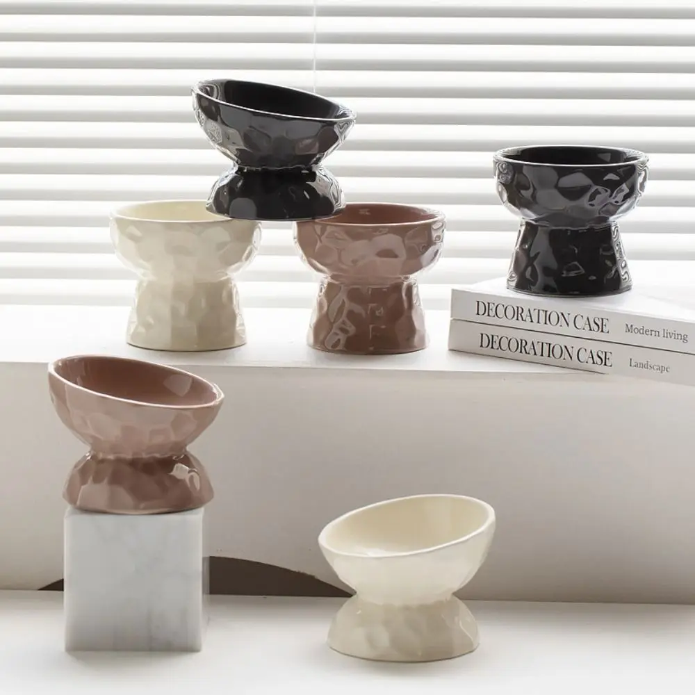 Ceramic Cat Bowl Slanted/Flat Mouth Multi-Use Dog Food Feeding Basin Non-Slip Anti Tipping Pet 1005010722292683