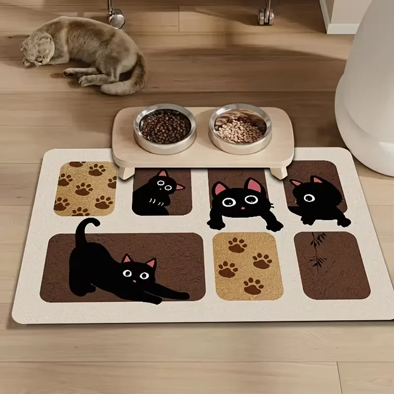 Cute Cartoon Pet Meal Mat for Quick Water Absorption of Food and Water Cats 1005010745642483