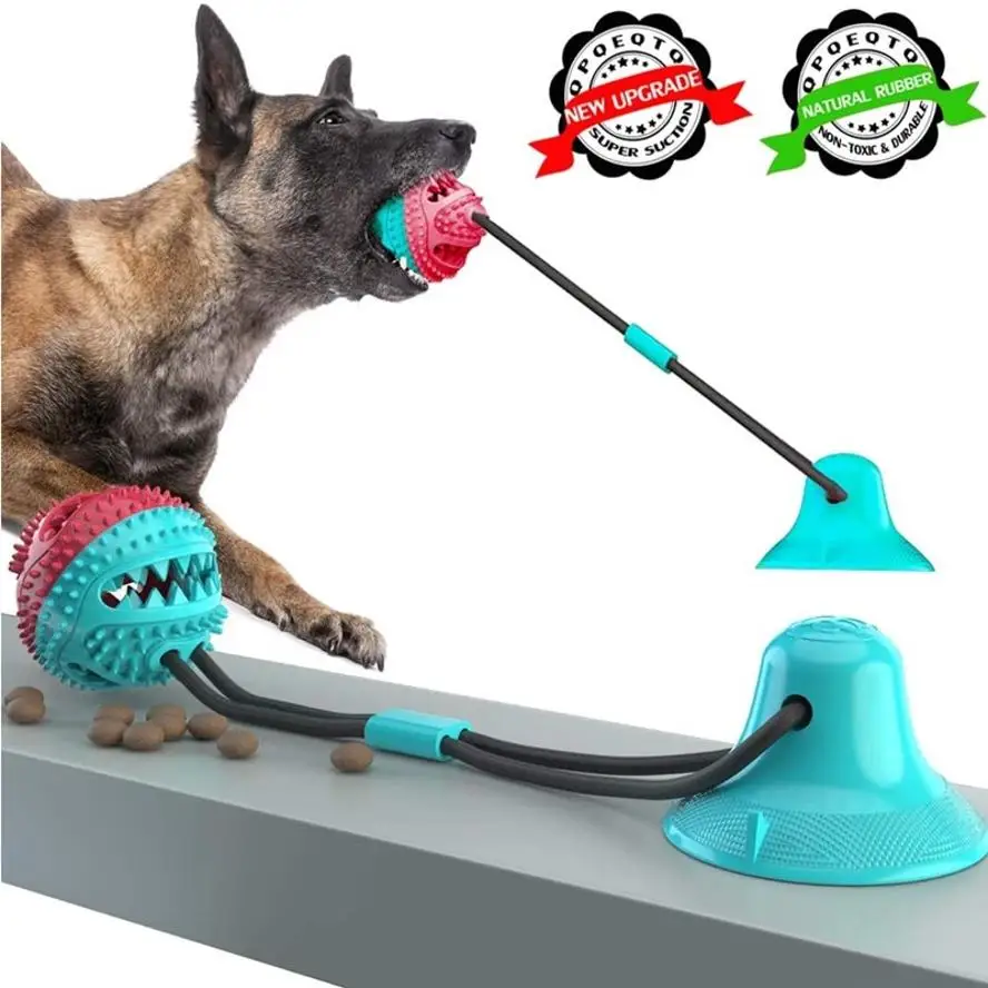 Pet Dog Puppy Molar Bite Toy Tug Rope Ball Chew Toys Tooth Cleaning Suction Cup (1 Pcs) 1005010747750917