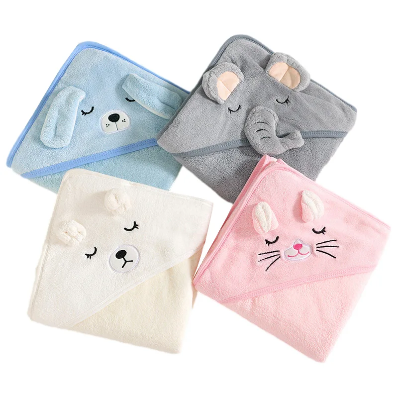 Cartoon Animal Baby Bath Towels Soft Newborn Hooded Towel Blanket Toddler Bathrobe Warm Sleeping 1005010763211627