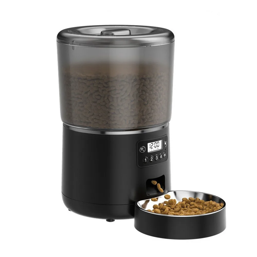 Smart Pet Feeder Timed Feeding Stainless Steel Bowl Cat Automatic 9-Meal Remote Control APP Home (4L) 1005010777999621