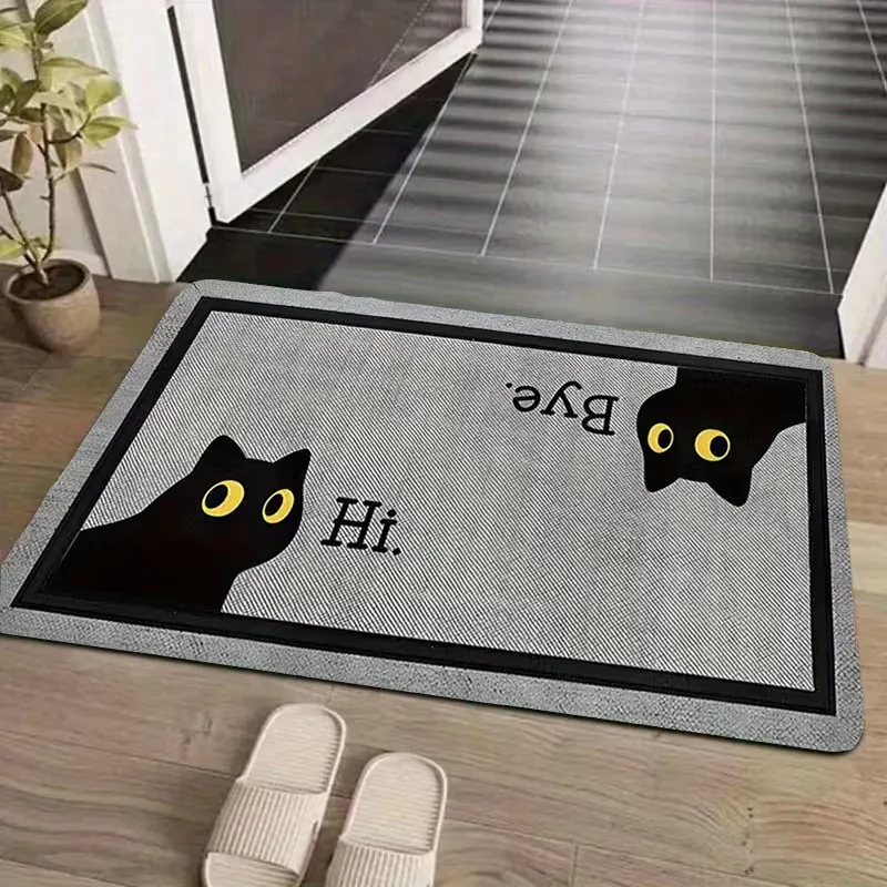 Cartoon Black Cat Entrance Mat Is Used for Door Dining Area Bedroom and Indoor Mats. It Is Easy 1005010778211726