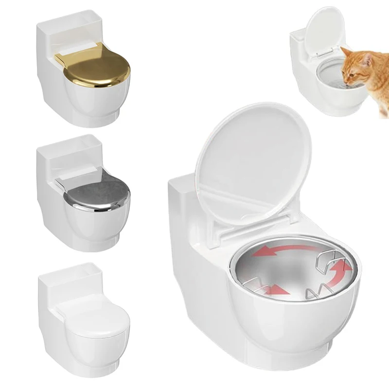Toilet Water Bowl for Cat Toilet Shaped Pet Water Dispenser Dog Small Funny Bowl 1005010778659965