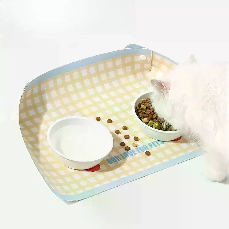 PU Leather Pet Anti Spill Placemat Waterproof Oil Resistant Cat Bowl Mat INS Feeding Food Pad 1005010779061309