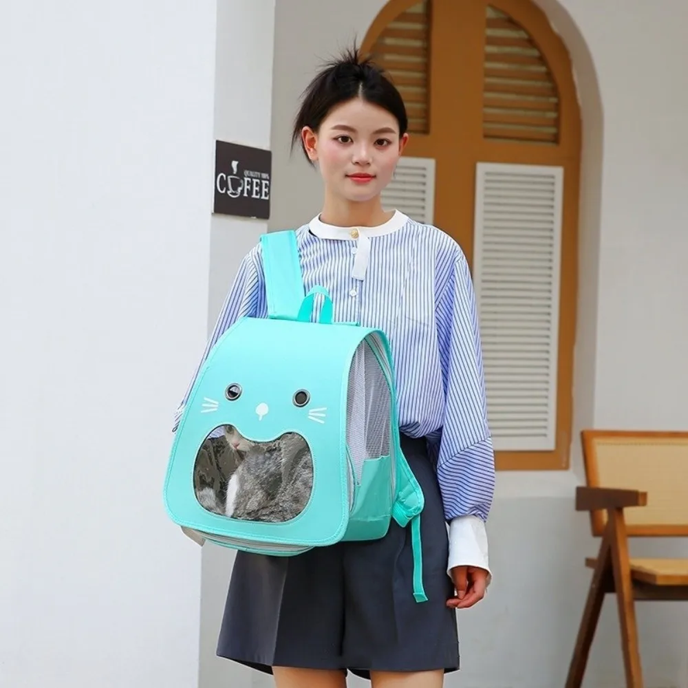 Foldable Cat Carrier Bag Large Capacity Breathable Kitten Carrying Collapsible Transparent Window 1005010790221976