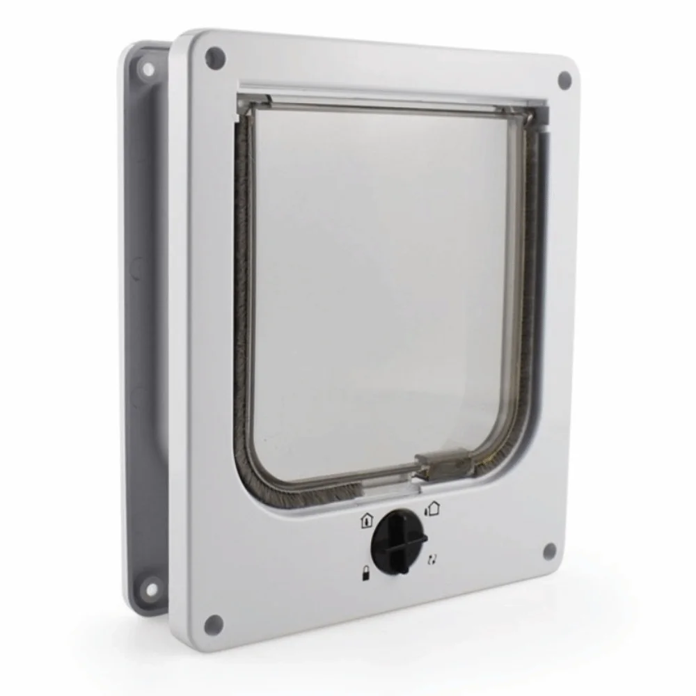 Ways Locking Cat Flap Door with Security Lock Easy Installation ABS Self-Closing Pet Turn Knob 1005010790423669