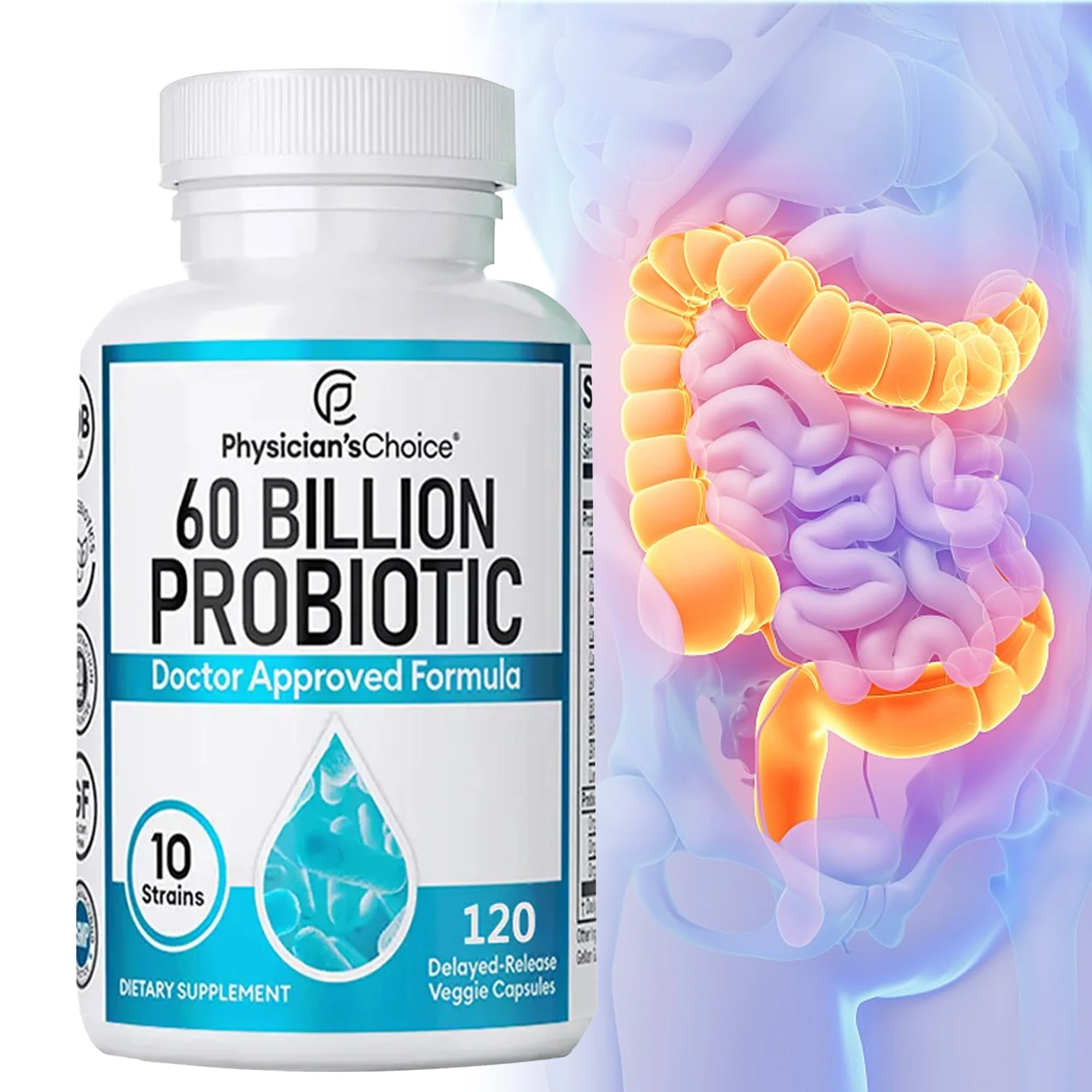 Billion Probiotic Supplement Capsules, Promotes Immune and Digestive Health, Nutrient Absorption 1005010805533149