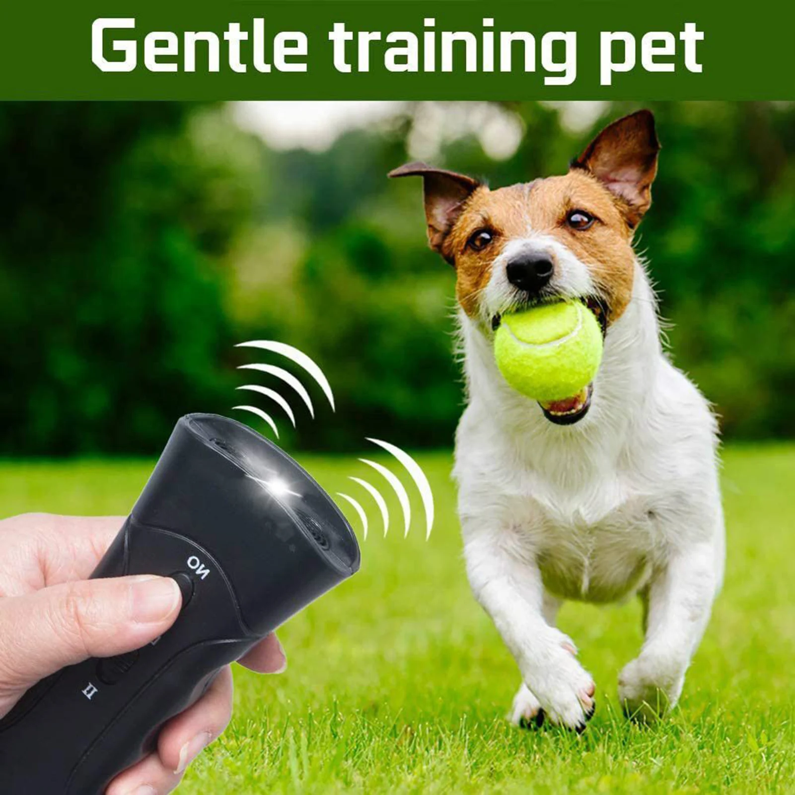Ultrasonic Dual Head Anti-Bark Dog Training Equipment, Dog Barking Trainer, LED Light Dog Repeller 1005010813320825