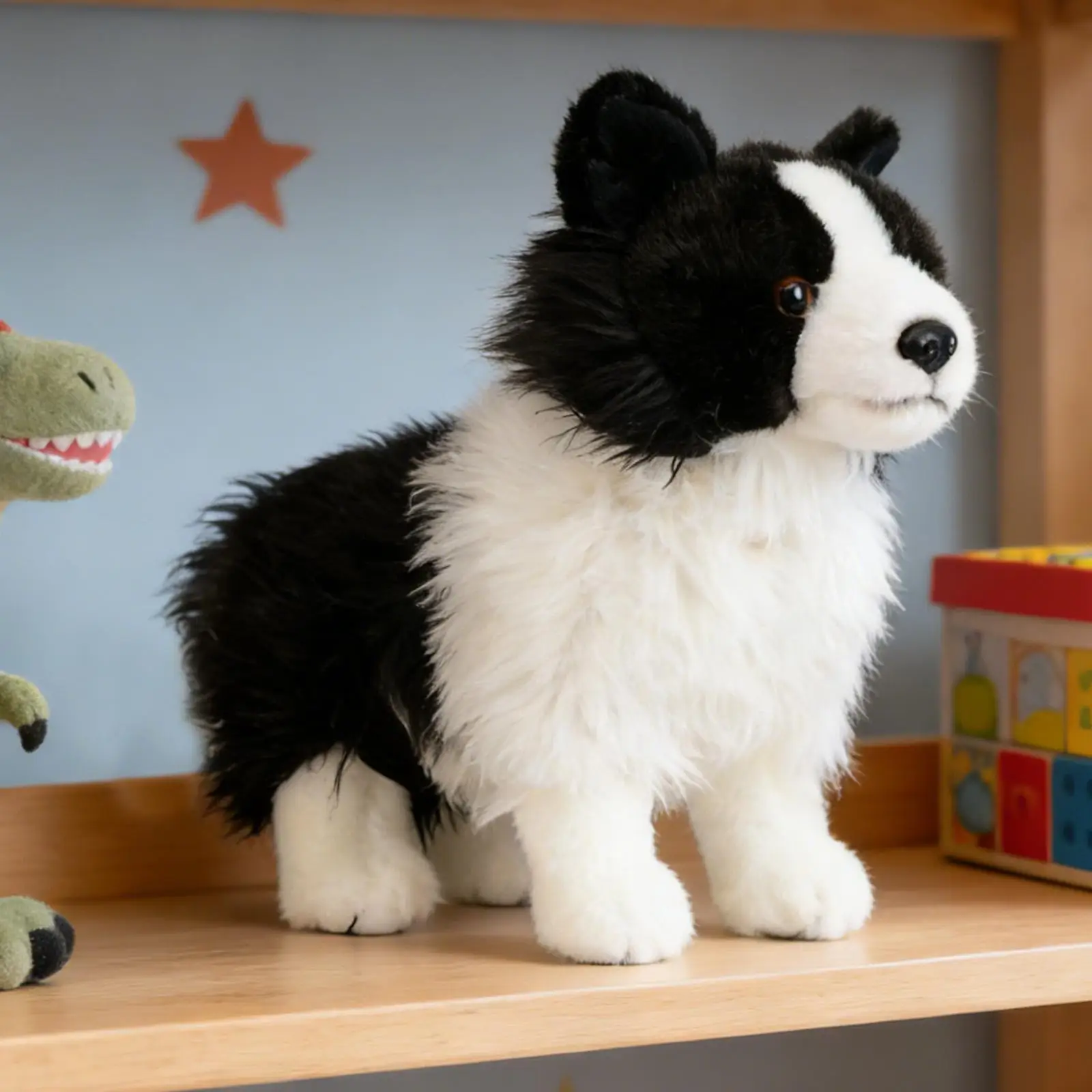 Border Collie Toy Stuffed Animal Realistic Cute Standing Plush Dog Toy Soft Companion Toy for Kids 1005011524474685