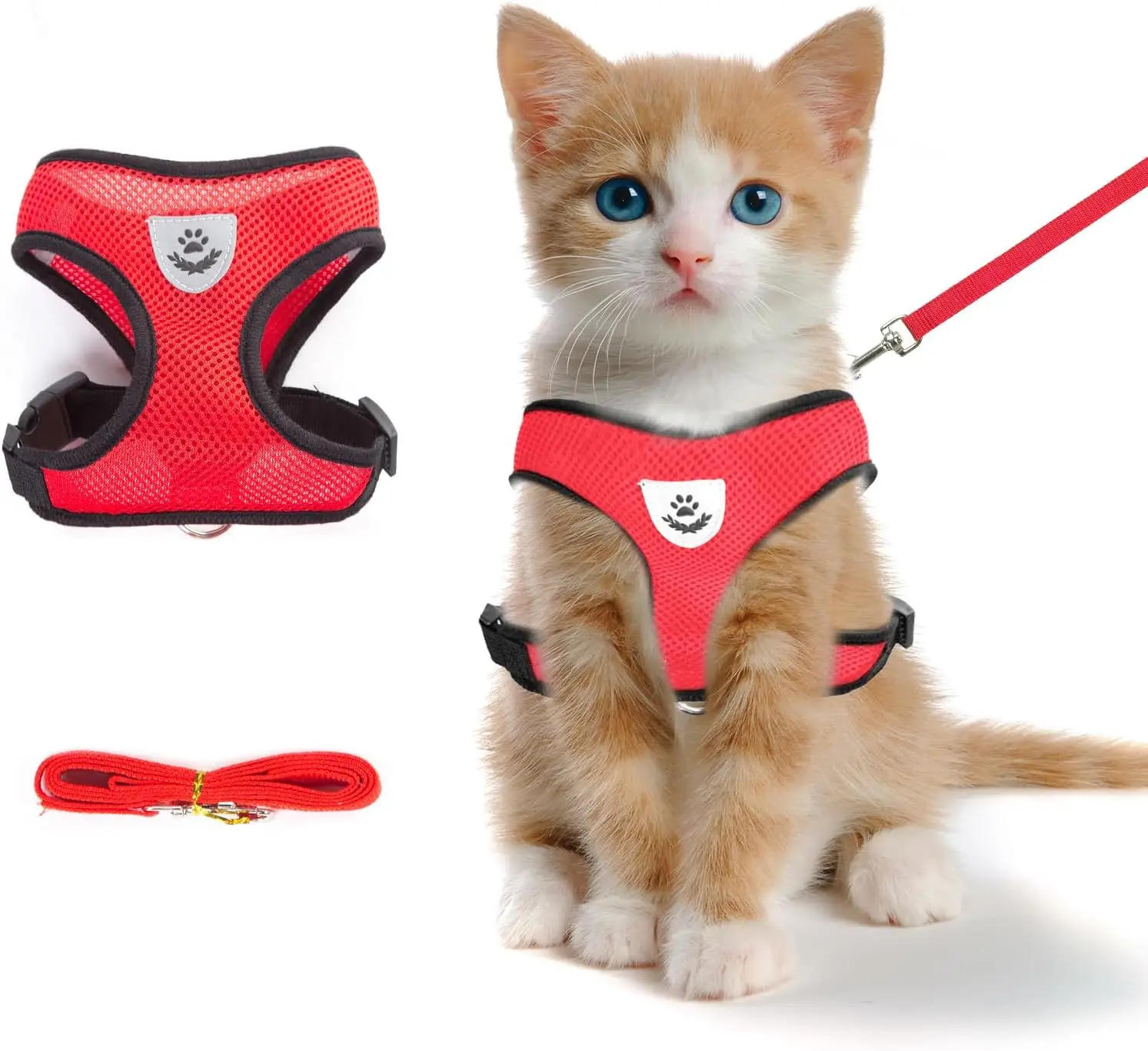 Cat Harness with Lead Leash Adjustable Pets Dog Vest Polyester Mesh Breathable Harnesses for Small 1005011534147617