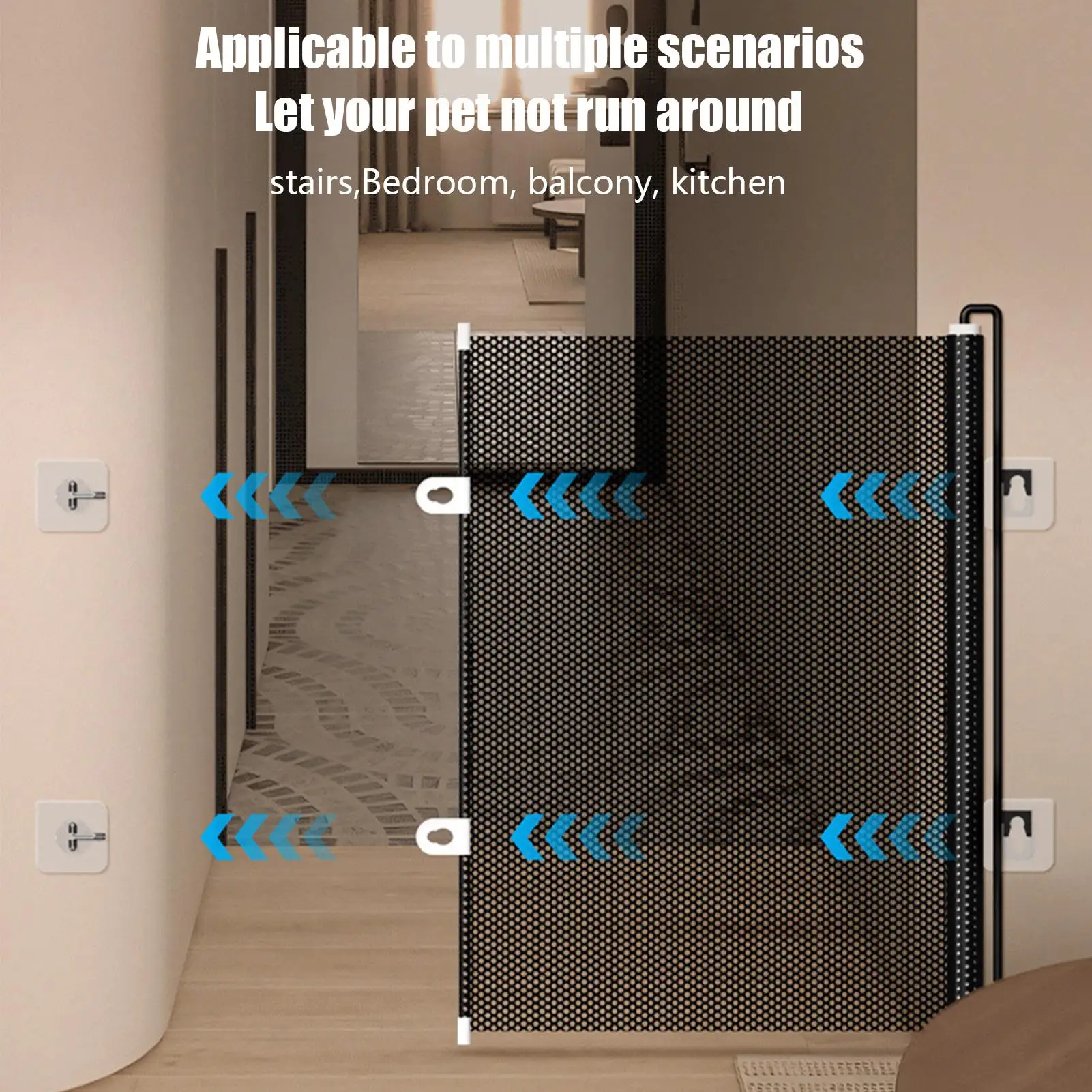Pet Dog Gate Network Fence Stairs Folding Breathable Mesh Enclosure Dog Fence Safety Barrier Pet 1005011567909874