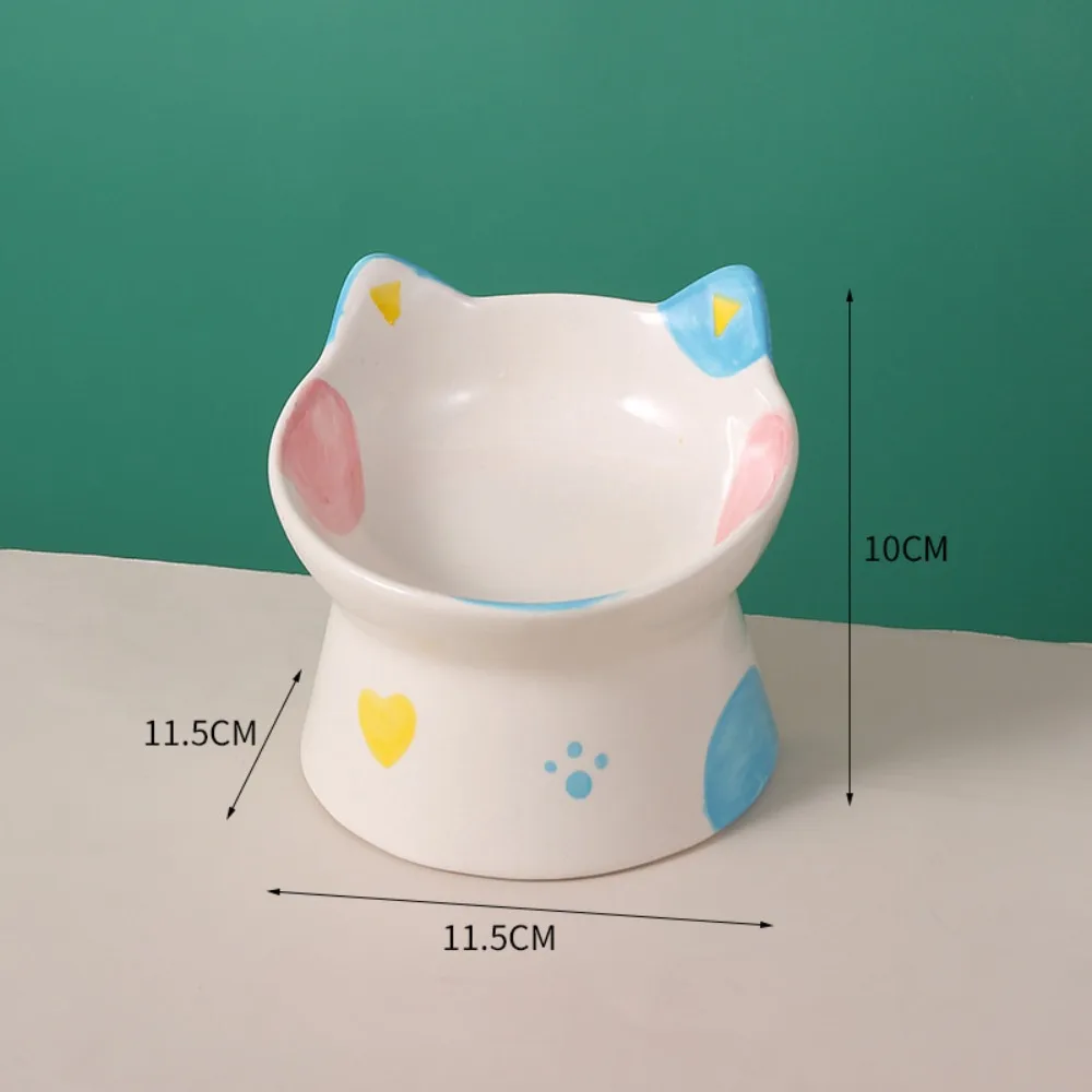 Tilted Elevated Cat Bowl Ergonomic Anti-Regurgitation Cute Pet Feeder Non-Slip Easy Clean 1005011568972707