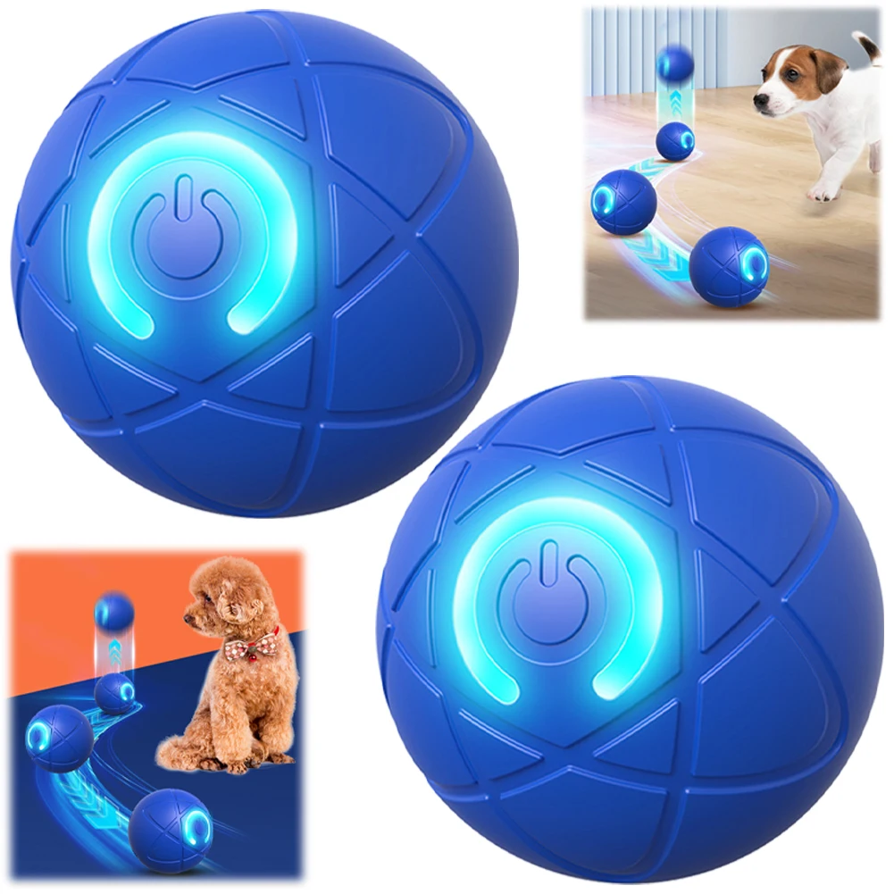 Smart Teasing Electricdogs Dog Ball LED Boredom Interactive Automatic Rolling and Moveing Ball Toy 1005011570755867