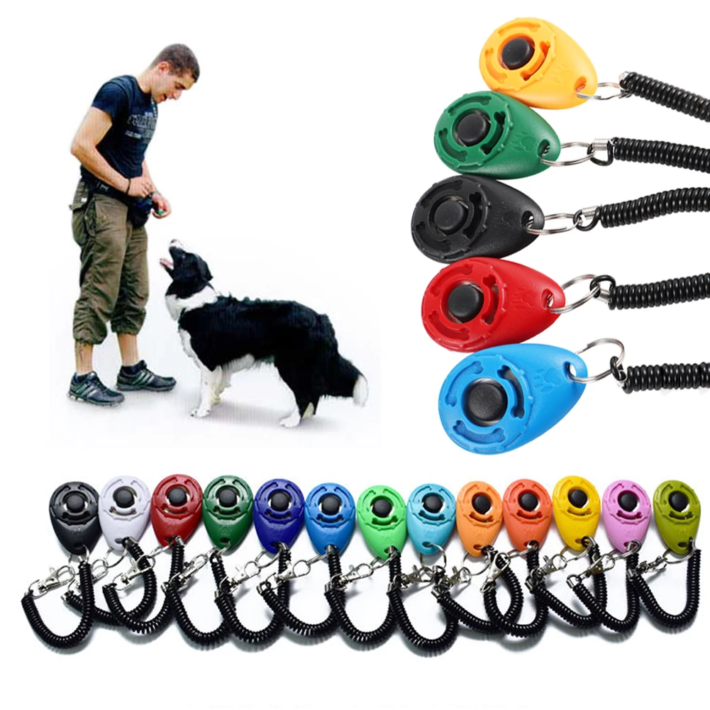 Dog Training Clicker Pet Cat Plastic New Dogs Dog Supplies Click Trainer Aid Tools (2 in 1) 1005011578272229