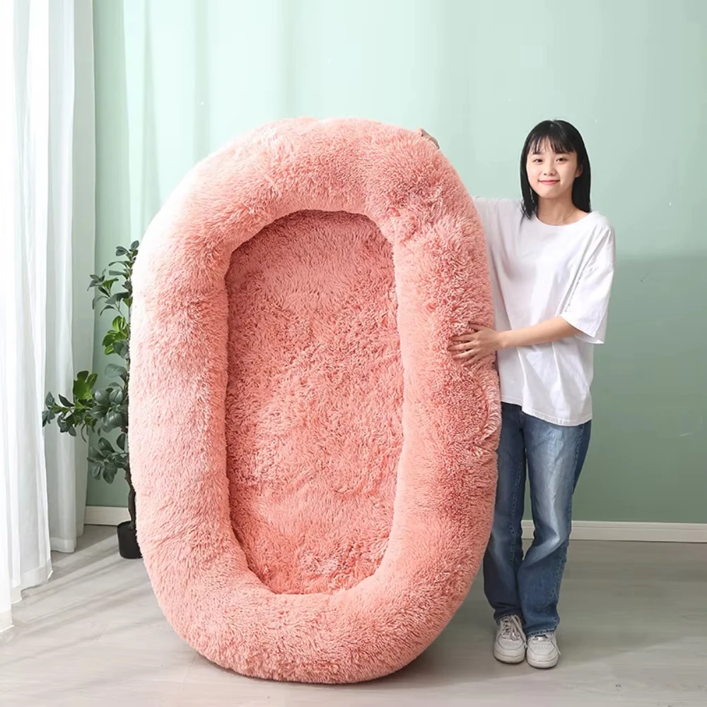 Big Pet Bed for Humans and Dogs Oversized Luxury Plush Sofa Mat Warm Winter Bedding with Removable 1005011580655153