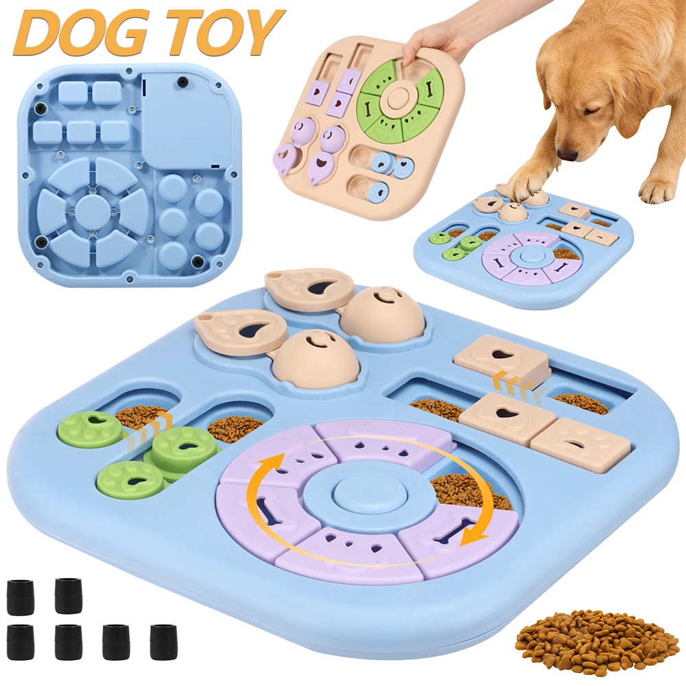 Interactive Dog Puzzle Toys Plastic Treat Dispensing Slow Feeder with Non Slip Base Dog Mental 1005011590393208