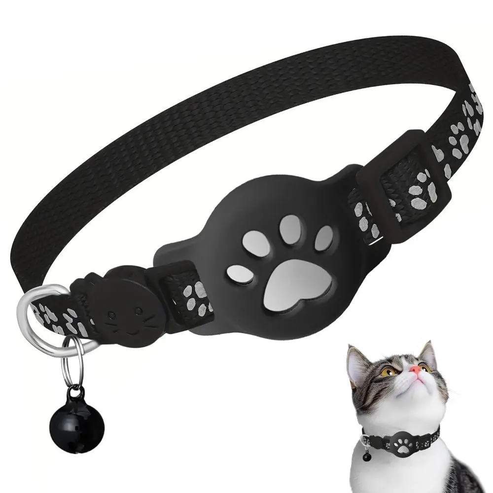 Safety Buckle Cat Collar Adjustable Waterproof Pet Tracking Collar Anti-Lost Reflective Strips 1005011601581413