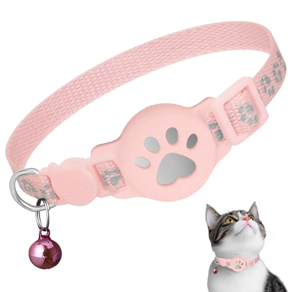 Safety Buckle Cat Collar Reflective Strips Waterproof for Airtag Collar Anti-Lost Adjustable 1005011601802001