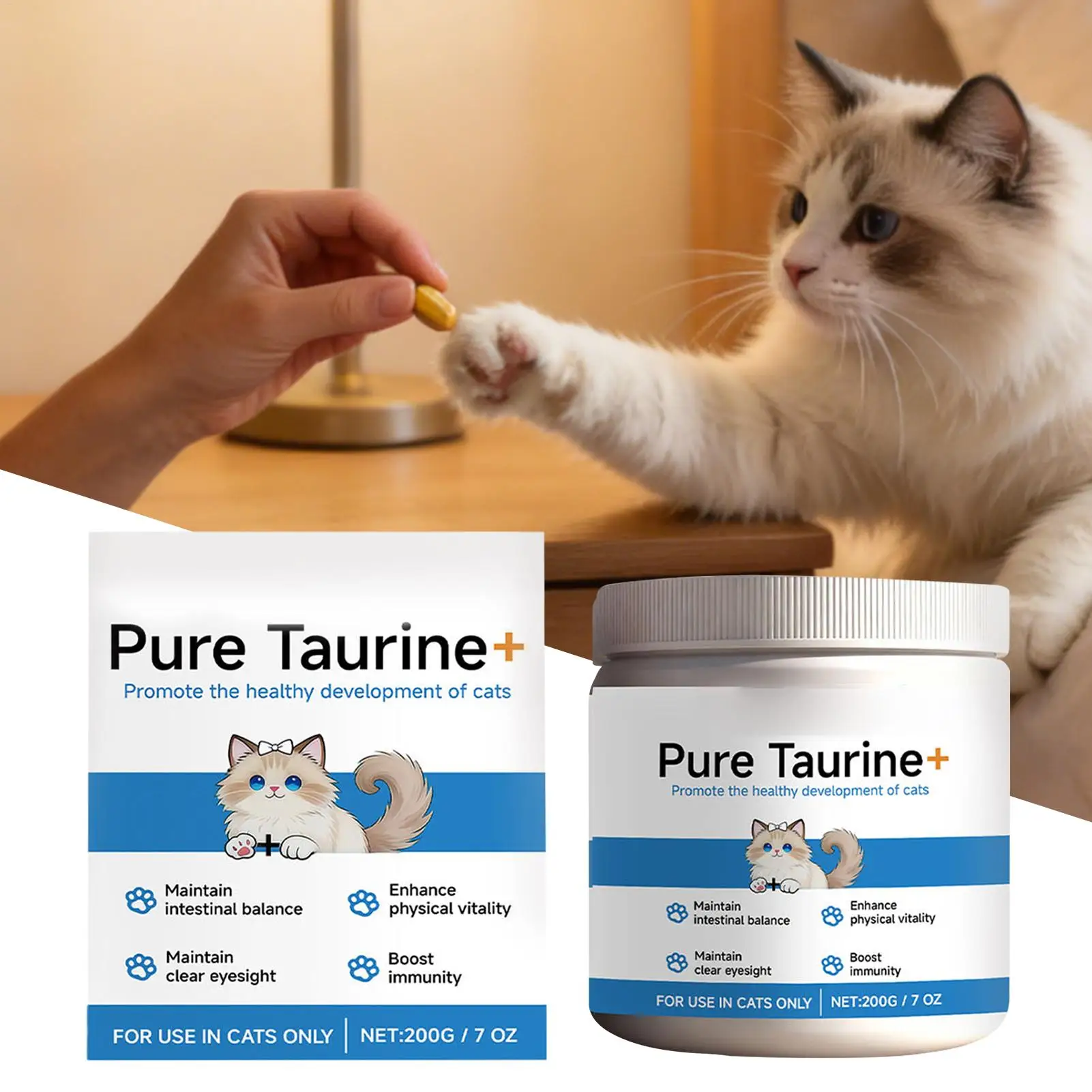 Pet Supplements 200g Daily Nutrition Cats Wet or Dry Food Supplements for Small Medium Large Breeds 1005011625765066
