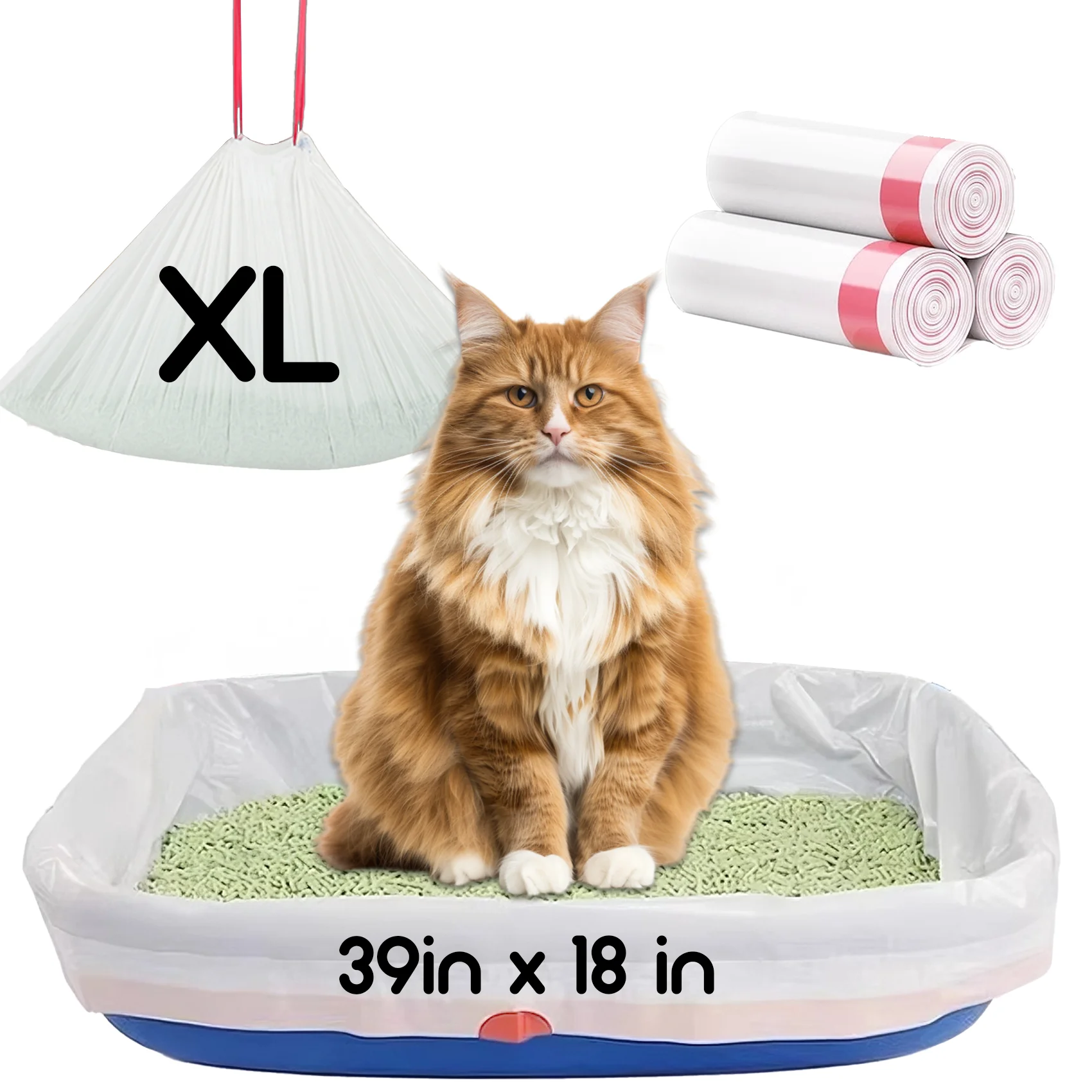 Rolls Cat Litter Bags for Automatic Litter Box Extra-Thick Box Liners 1005011626221895