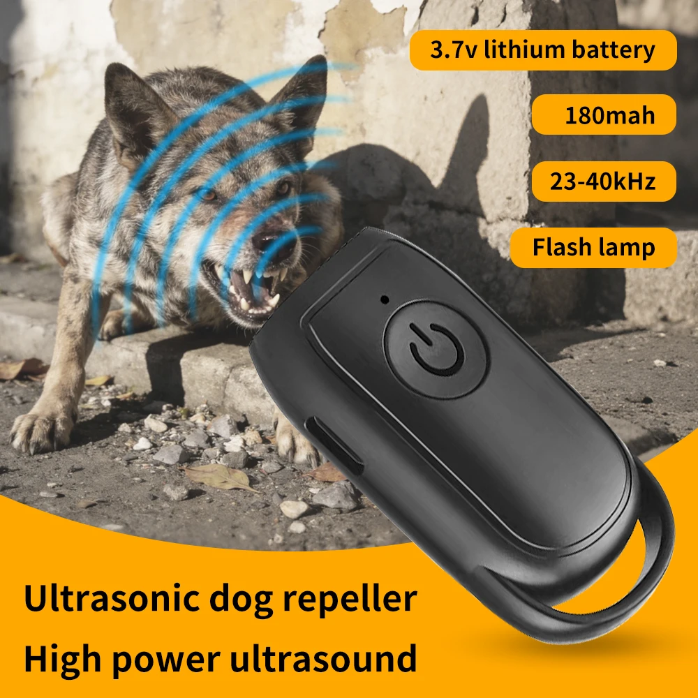 Dog Cat Portable Ultrasonic Repeller Antibark 180mAh Rechargeable 23-40KHZ Long Distance with Flash 1005011628232657