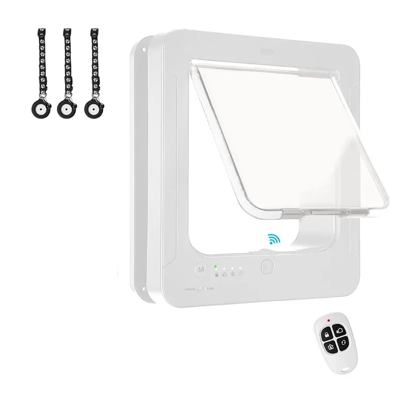 Bhts-Smart Cat Door with 3 Collar Sensor, RFID Cat Door Collar Activated with Remote Control 1005011628672757
