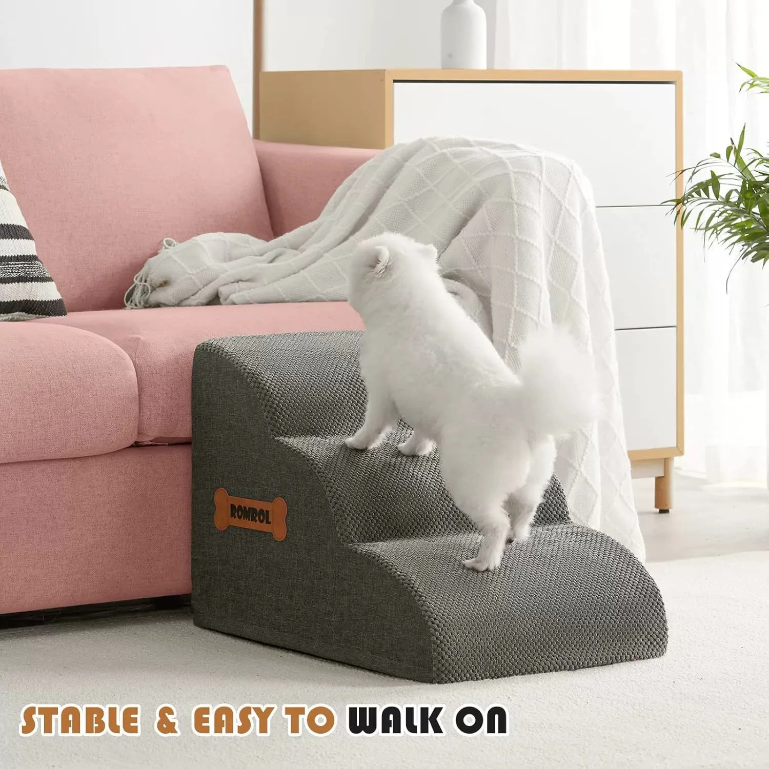 Ladder Dogs Pets Bone Handle Puppys Stairs Beside Sofa Bed Ramp for Dogs Protecting Pets Joint 1005011642132506