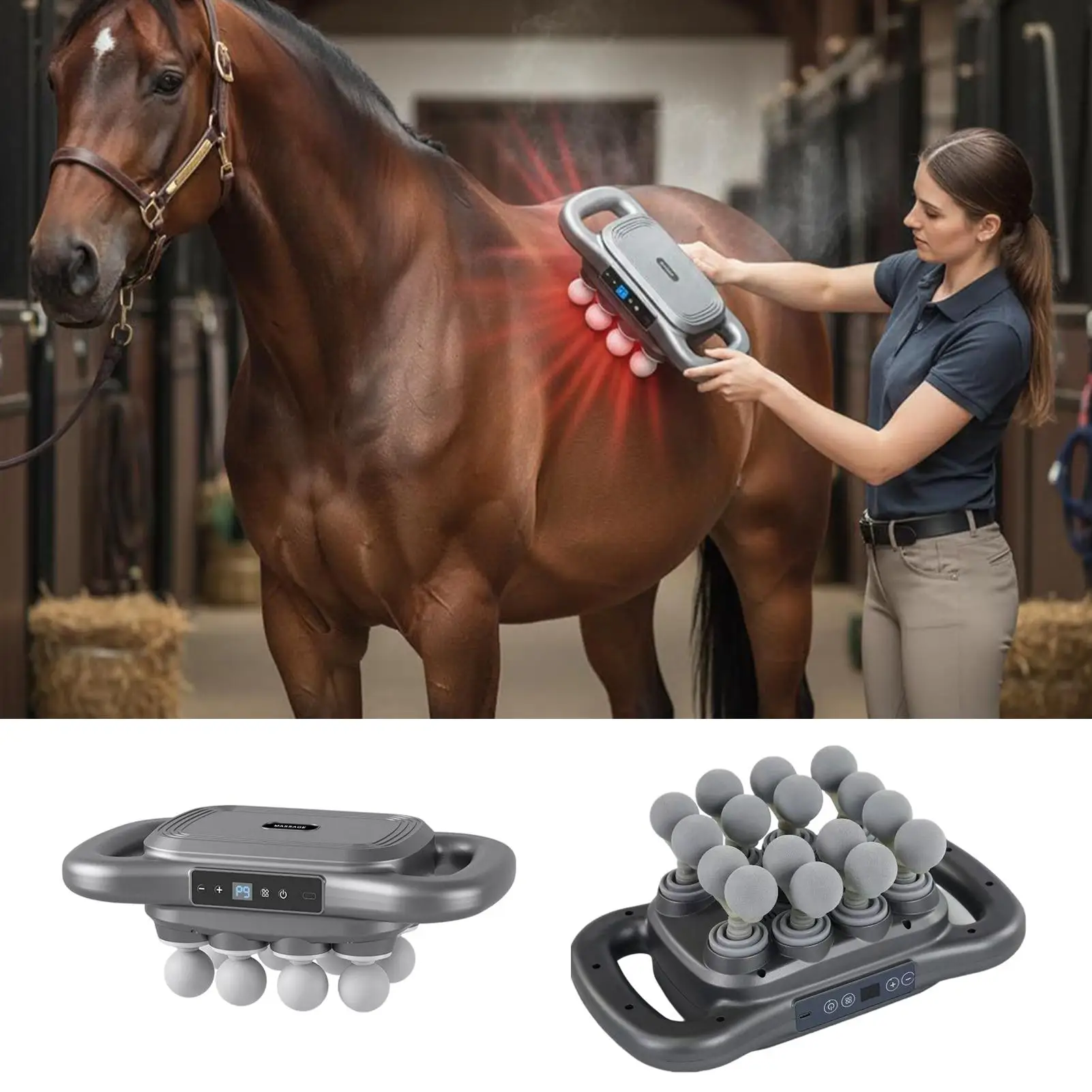 Horse Massager Tool Multi-Head Muscle Equestrian Relief Machine for Gym Outdoor Stable Competition 1005011653588731