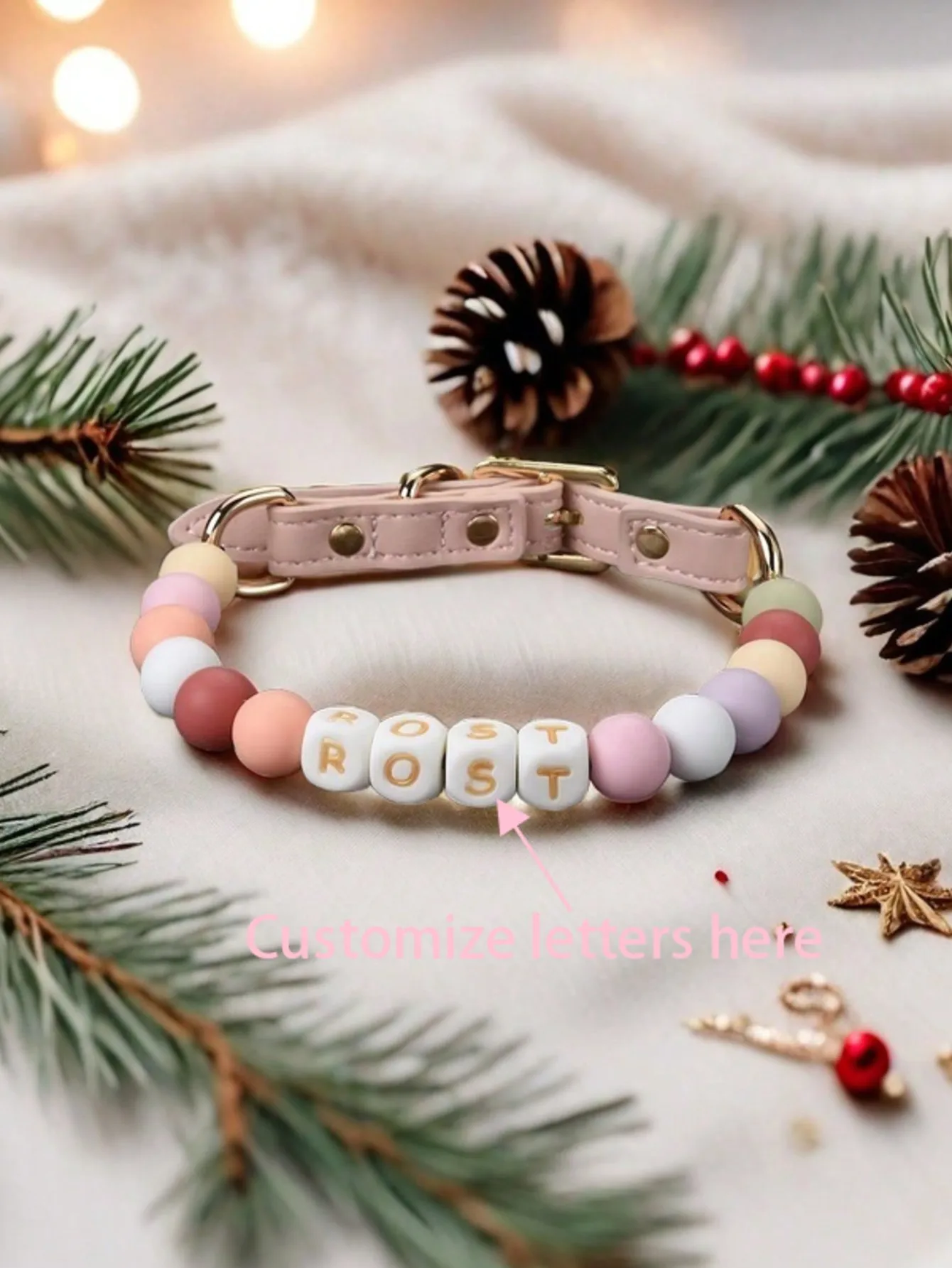 Personalized Beaded Dog Collar with Buckle, custom Dog's Name Collar (1 Pc) 1005011686435755