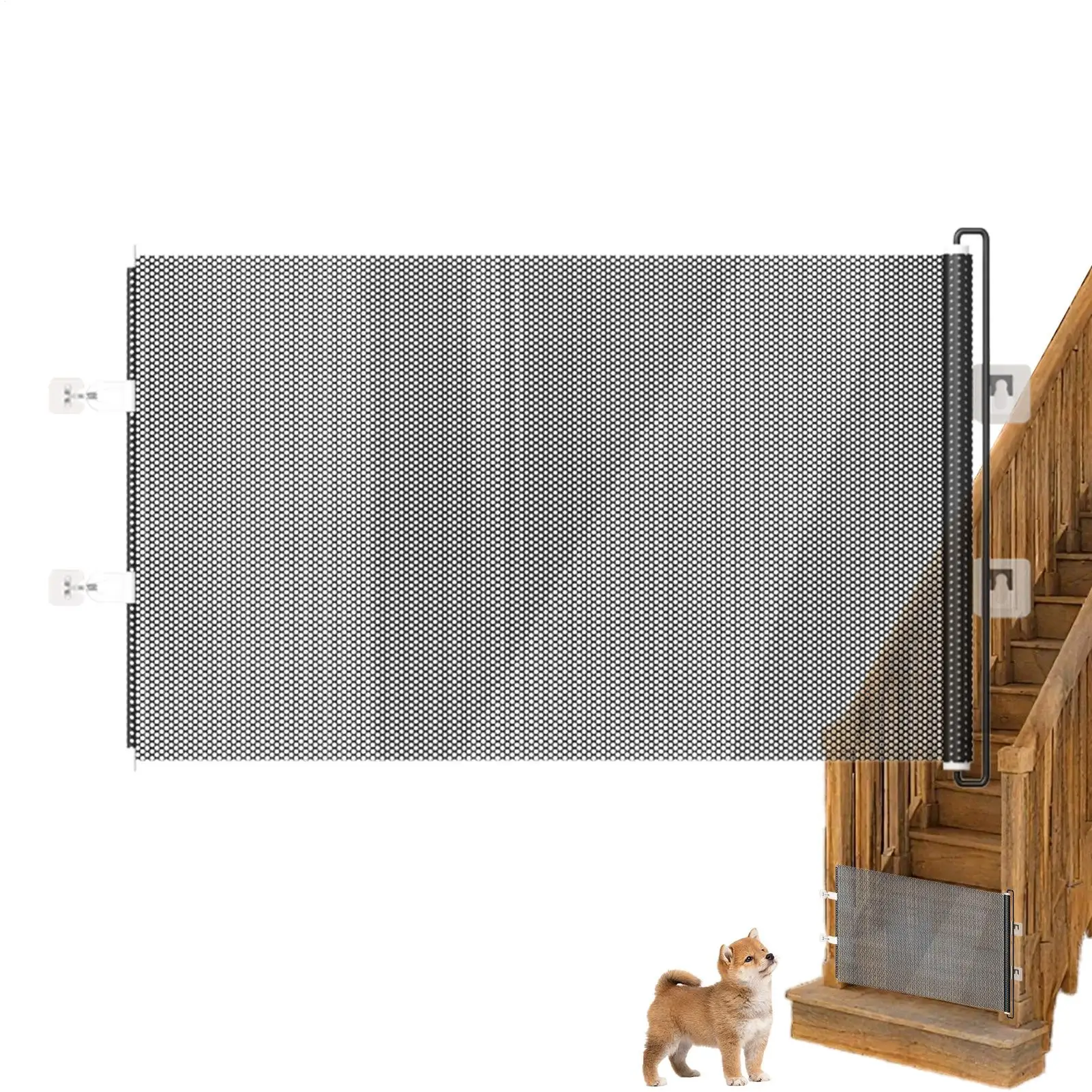 Retractable Pet Gate No Drilling Door Barrier Indoor Retractable Stair Barrier for Home Apartment 1005011692527008