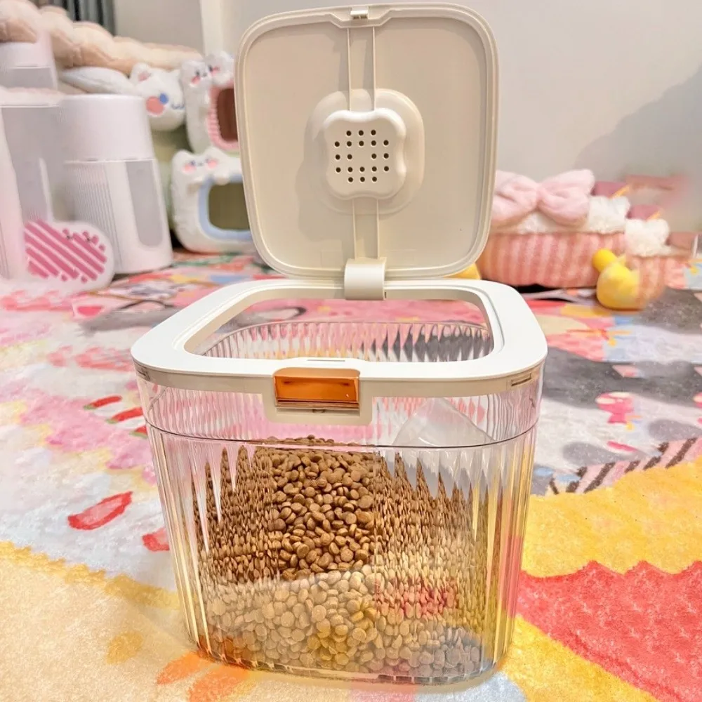 Flip Cover Dog Food Storage Container Transparent Large Capacity Cat Dry Box Sealed Plastic Pet 1005011718511111