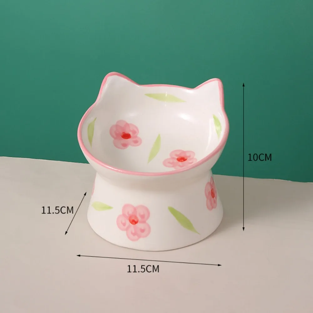 Cartoon 15° Tilted Elevated Cat Bowl Anti-Regurgitation Ergonomic Cute Pet Feeder Easy Clean 1005011750318681