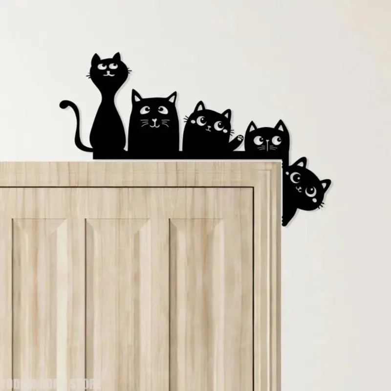Adorable Cat Door Topper Black Cat Poster Display Door Corner Door Top Decoration Handicrafts 1005011755665396