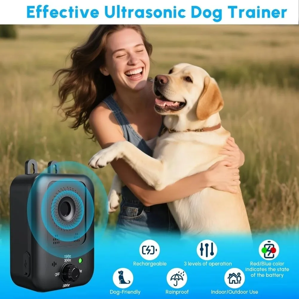 Intelligent Dog Anti Barking Devices Waterproof Rechargeable Ultrasonic Dog Stop Long Battery Life 1005011759612100