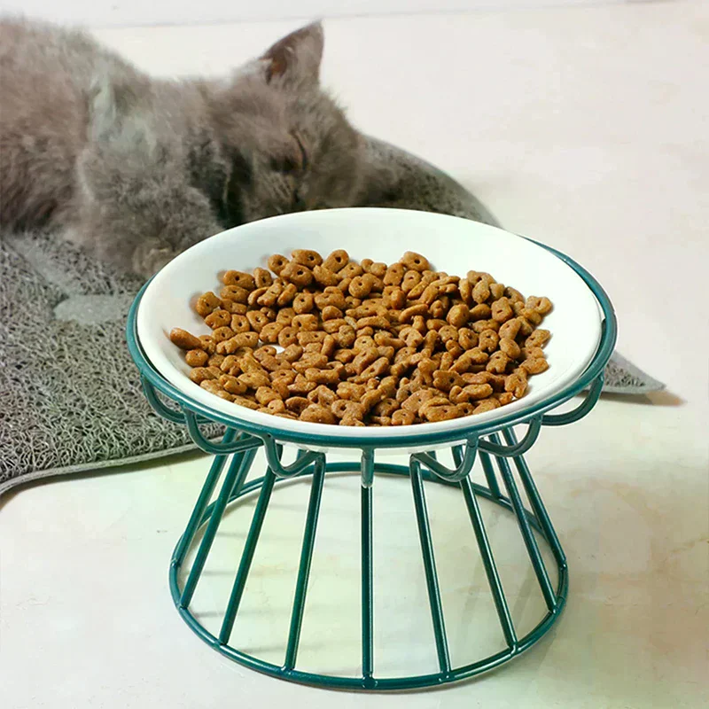 Ceramic Raised Pet Bowl Food Water Treats for Cats &amp Doggie Cat Stand Bowl Dogs Supplies Outdoor 1005011759909108