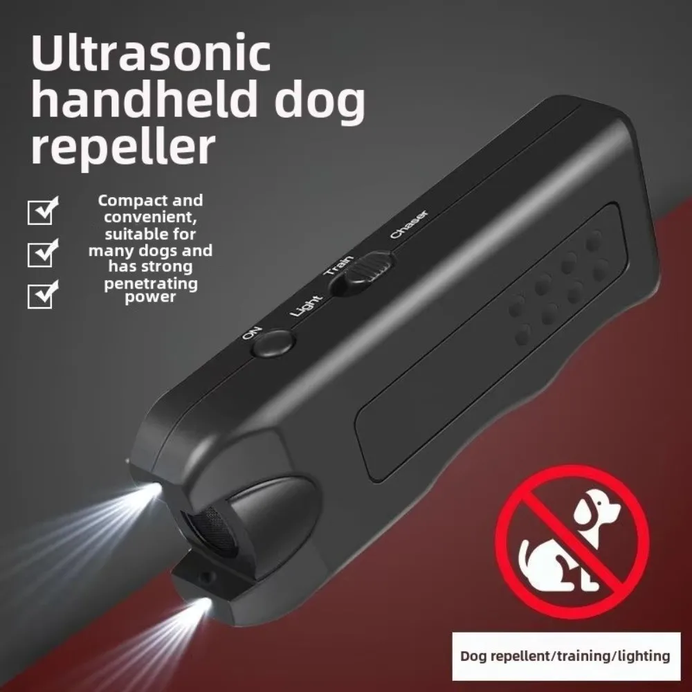 Ultrasonic Dog Repeller Battery Powered Handheld Anti-Barking Training Device Portable LED (3 In1) 1005011776297702